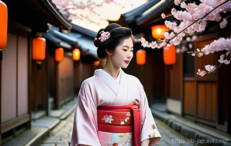 일본어 사용 국가 - **A Serene Kyoto Spring:** An elegant Japanese geisha, respectfully depicted in a beautifully intric...