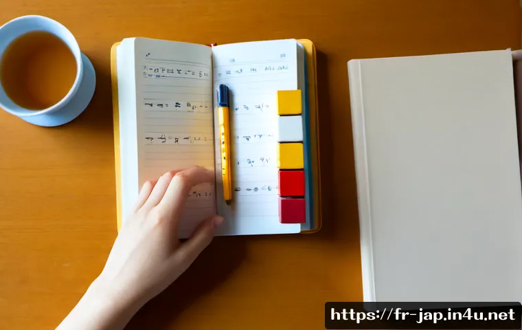 Home 17 일본어와 영어 문법 차이 - Photorealistic educational desk scene for a French language learner comparing Japanese and English g...